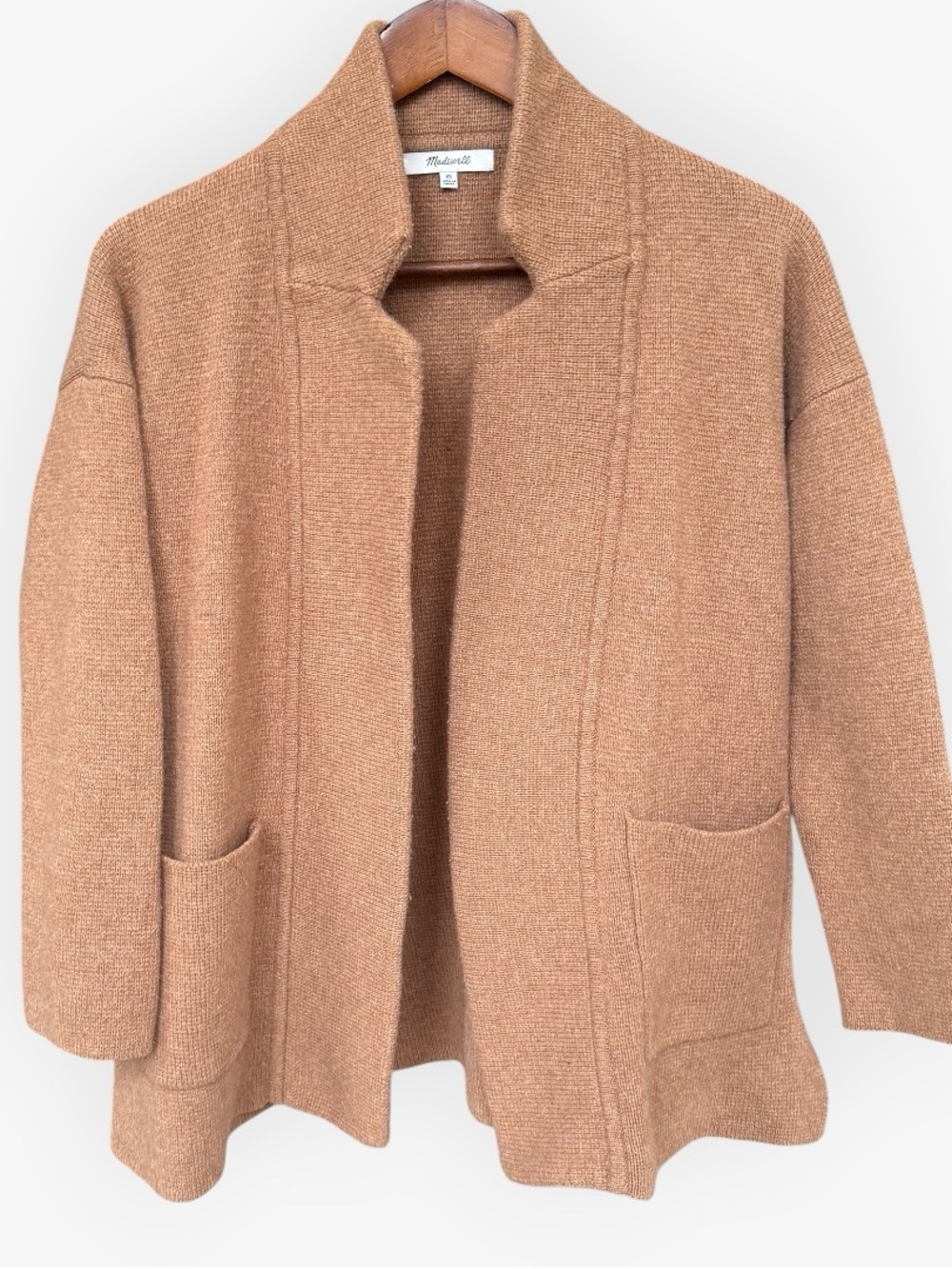 Madewell Spencer Sweater-Coat Heather Caramel Merino Wool Blazer Cardigan XS - Picture 2 of 6